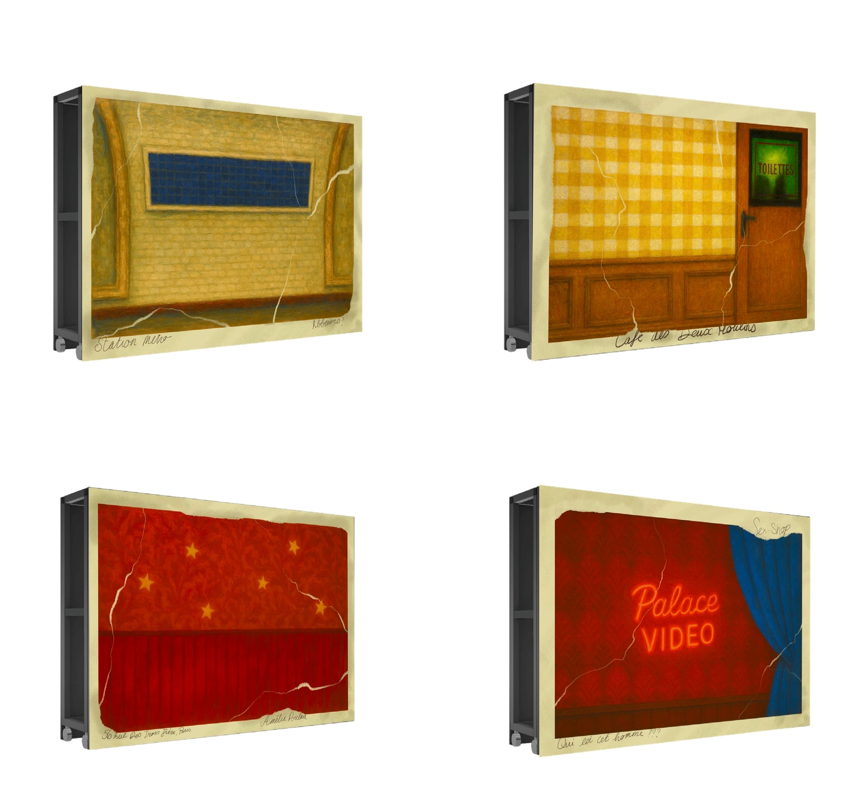 Études des panneaux mobiles du décor d’Amélie